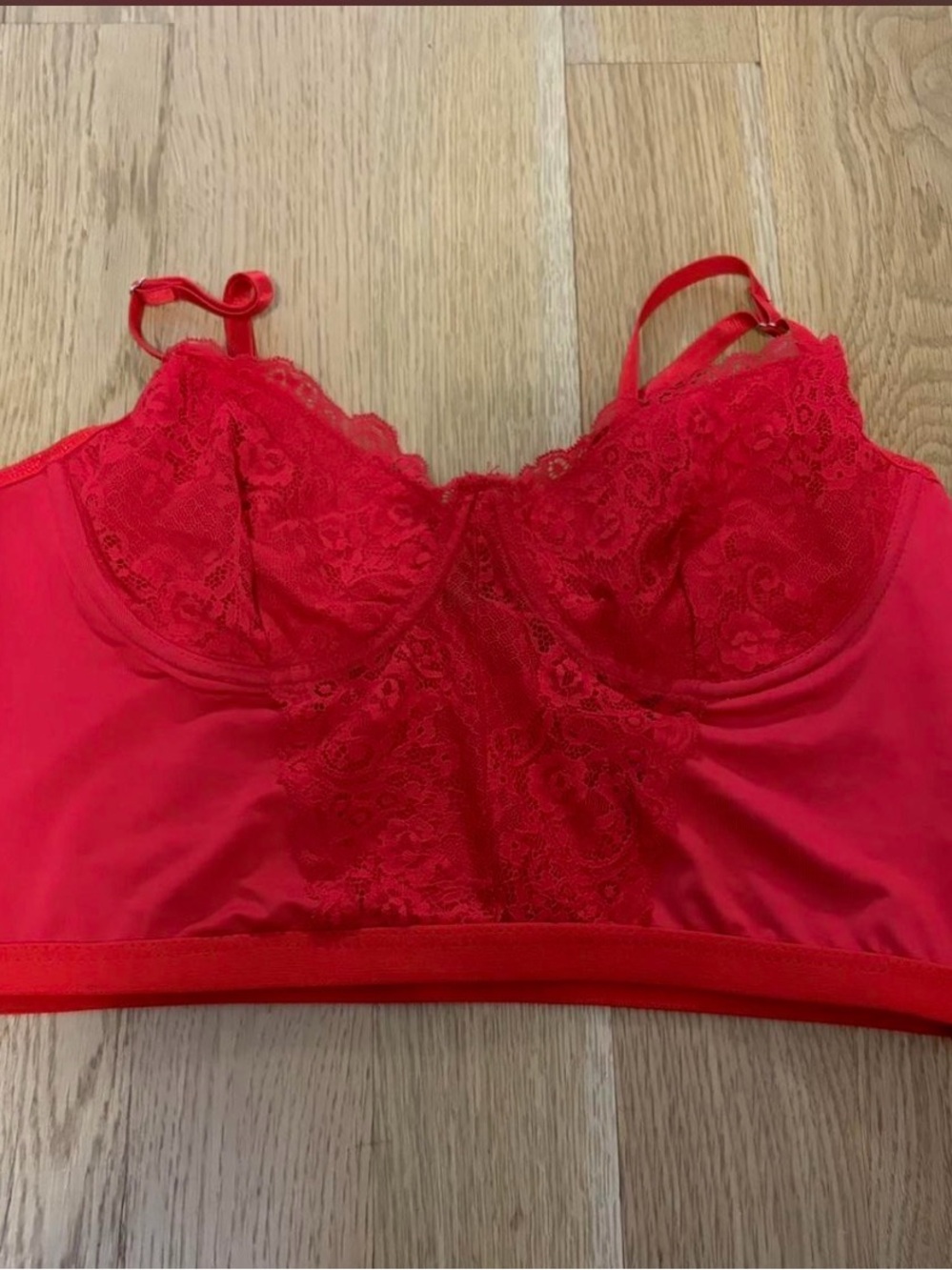 Red lace tank top